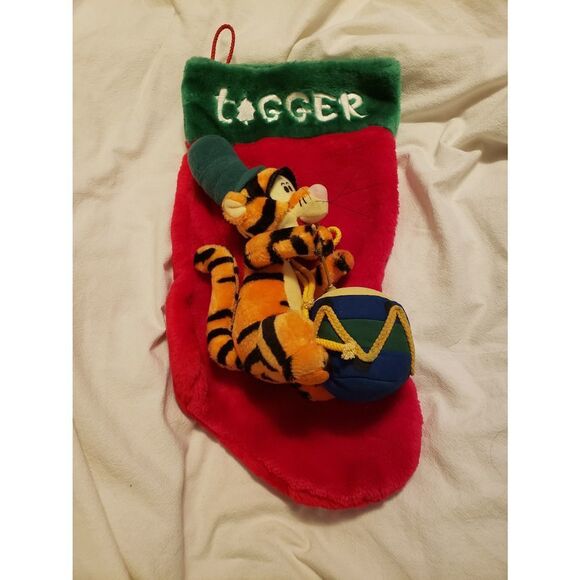Vintage Santa's best Tigger Winnie the Pooh 3D Christmas Stocking - Picture 2 of 5